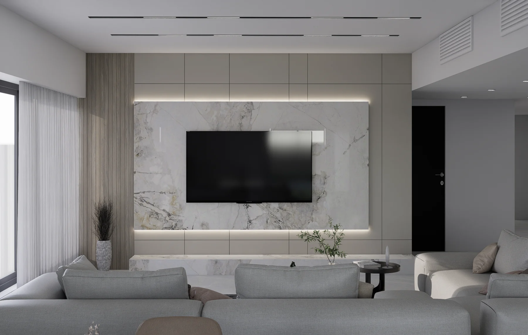 Living room television wall concept